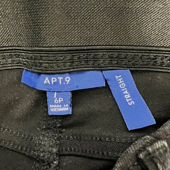 Apt.9 Women’s Straight Leg Jeans Mid Rise Black Size 6 Petite - Picture 8 of 9